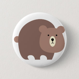 Badge Rond 5 Cm Ours Brown