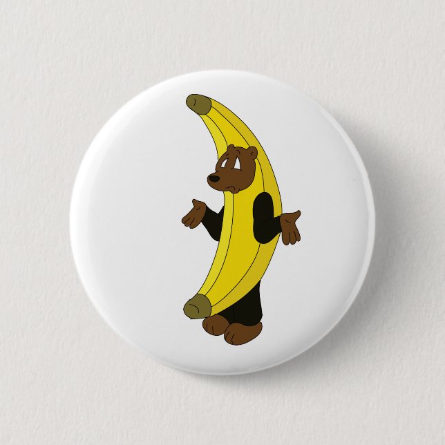 Badge Rond 5 Cm Ours dans le costume de banane (Devant)