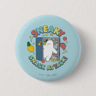 Badge Rond 5 Cm Ours De Glace - Attaque Snack Sneaky!