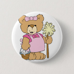 Badge Rond 5 Cm Ours De Nettoyage De Maison Mignonne