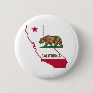 Badge Rond 5 Cm Ours drapeau de Californie