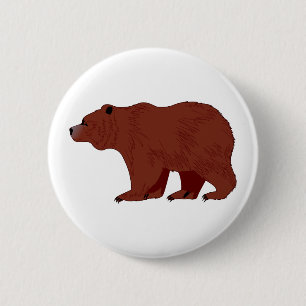 Badge Rond 5 Cm Ours gris