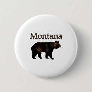 Badge Rond 5 Cm Ours gris du Montana