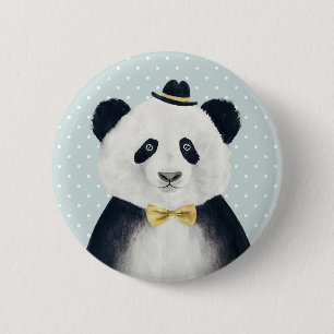 Badge Rond 5 Cm Ours panda d'aquarelle