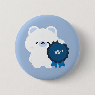 Badge Rond 5 Cm Ours polaire Chaos certifié