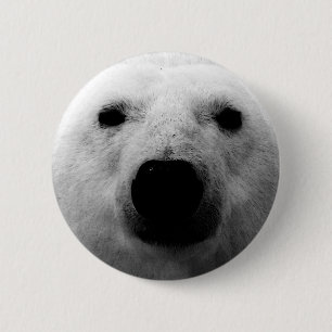 Badge Rond 5 Cm Ours polaire noir et blanc