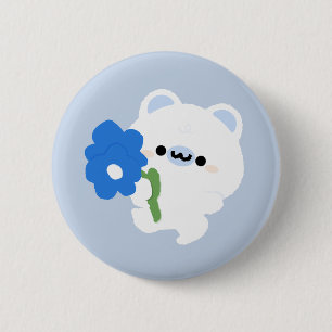 Badge Rond 5 Cm Ours polaire romantique