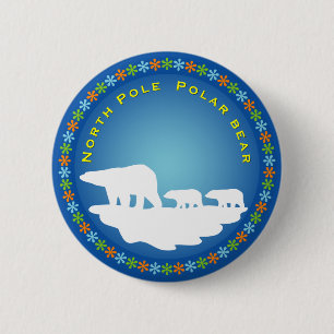 Badge Rond 5 Cm Ours polaire sur glace