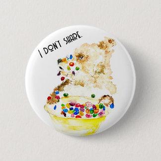 Badge Rond 5 Cm Ours qui mange des céréales