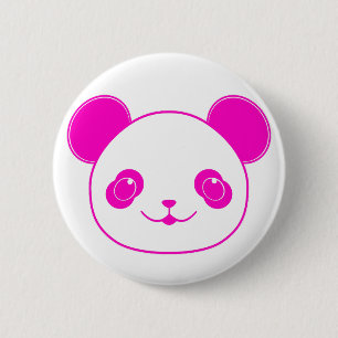 Badge Rond 5 Cm Ours rose Kawaii Panda