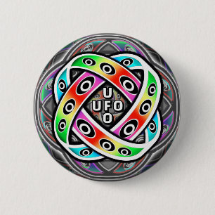 Badge Rond 5 Cm OVNI - Trompe l'Œil