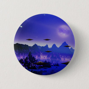 Badge Rond 5 Cm OVNIs galaxies