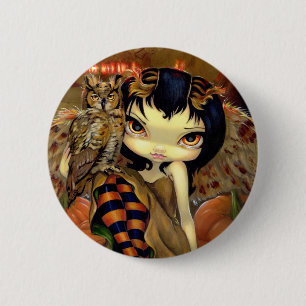 Badge Rond 5 Cm "Owlyn bouton en automne"