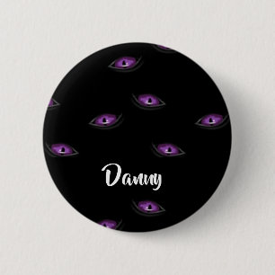 Badge Rond 5 Cm Oyeux de chat de nom personnalisé