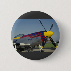 Badge Rond 5 Cm P51 mustang, ogive/propulseur montrant l'art de