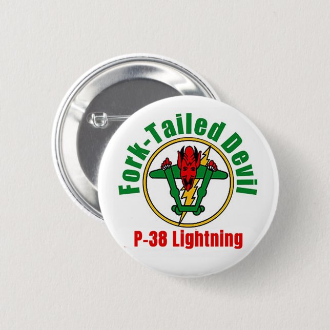 Badge Rond 5 Cm P-38 Éclair Éclair Écluse Déviale (Devant & derrière)