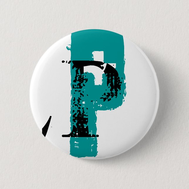 Badge Rond 5 Cm P monogramme (Devant)