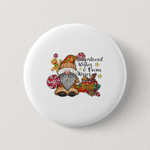 Badge Rond 5 Cm Pain D'Envers Et Baisers De Cacao Gnome Christma