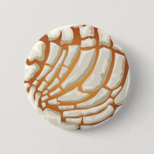 Badge Rond 5 Cm Pain doux concha vanille blanche mexicaine