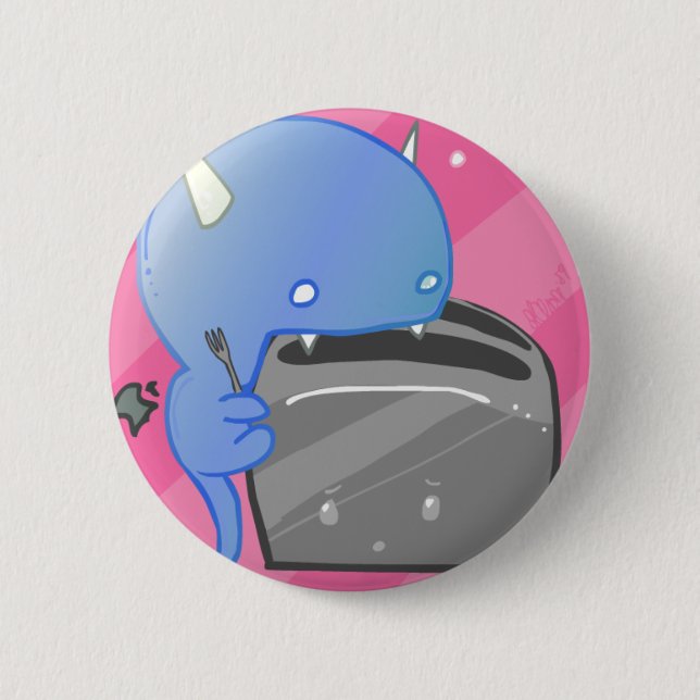 Badge Rond 5 Cm Pain grillé brûlé (Devant)