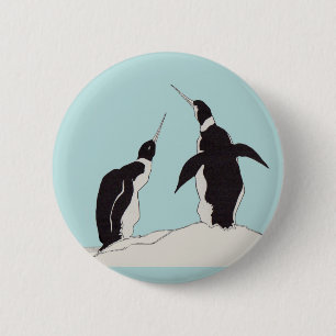 Badge Rond 5 Cm paire de pingouins