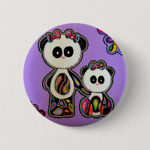 BADGE ROND 5 CM PAISLEYPANDAS