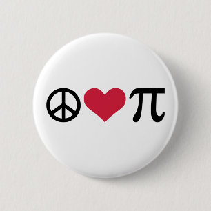 Badge Rond 5 Cm Paix, amour et pi