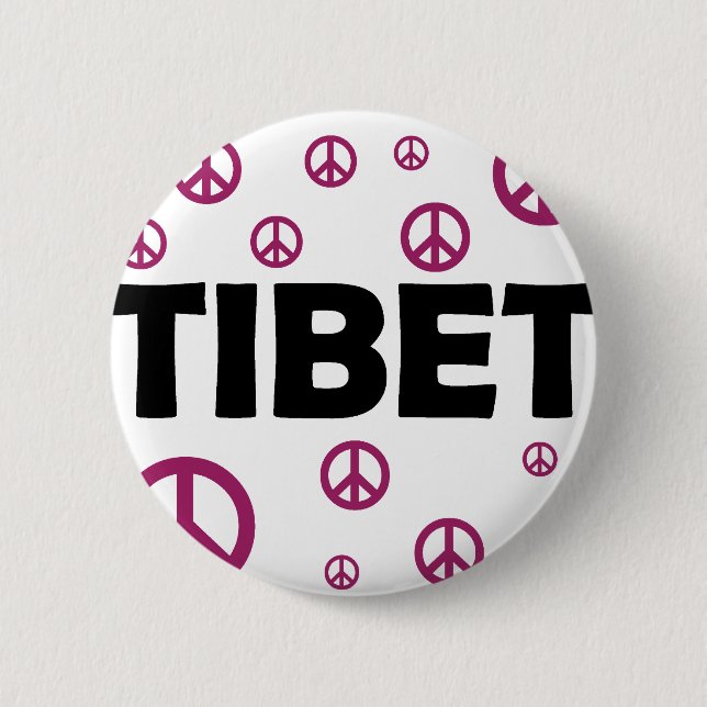 Badge Rond 5 Cm Paix au Thibet (Devant)