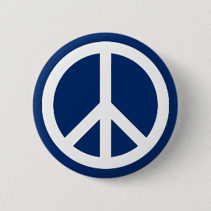 Badge Rond 5 Cm Paix bleue et blanche