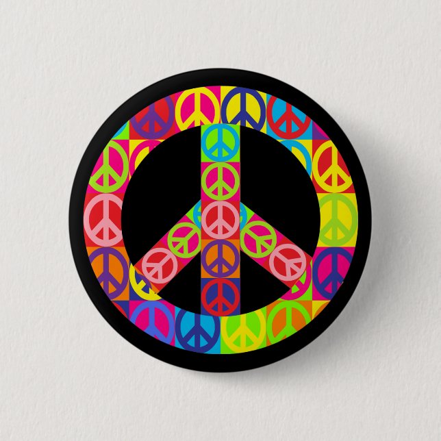 Badge Rond 5 Cm Paix chatoyante (Devant)