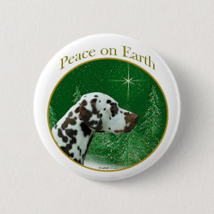 Badge Rond 5 Cm Paix dalmate (foie)