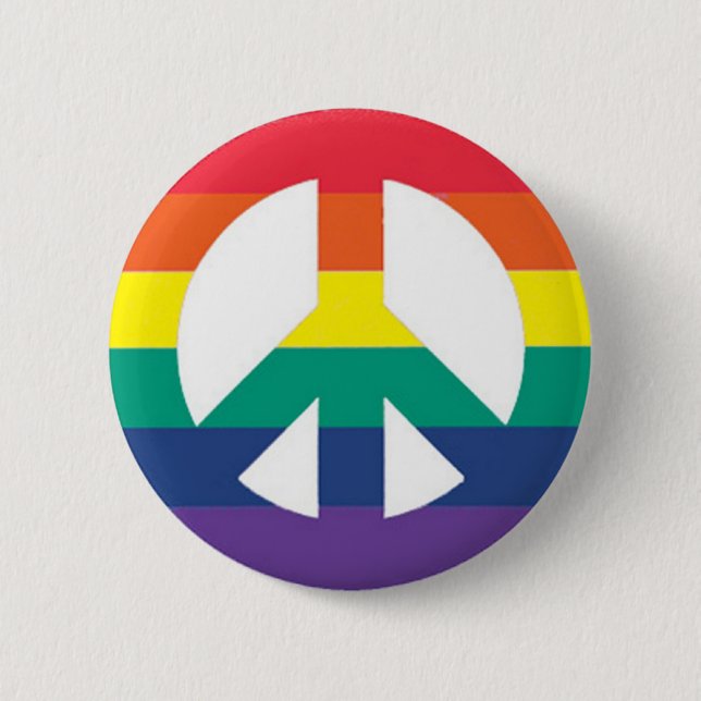 Badge Rond 5 Cm Paix d'arc-en-ciel (Devant)