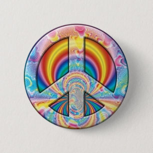 Badge Rond 5 Cm Paix de colorant de cravate
