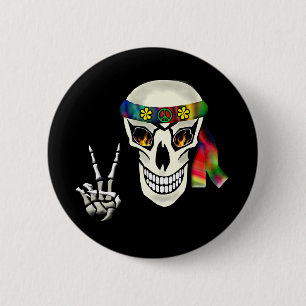 Badge Rond 5 Cm Paix de crâne