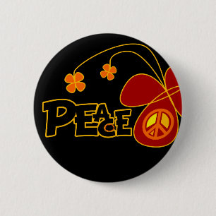 Badge Rond 5 Cm Paix de symbole de papillon de signe