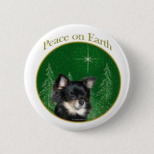 Badge Rond 5 Cm Paix du Chihuahua