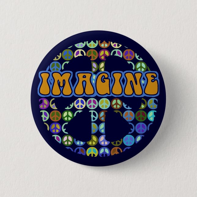 Badge Rond 5 Cm Paix du monde - rétro (Devant)