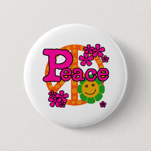 Badge Rond 5 Cm paix du style 60s