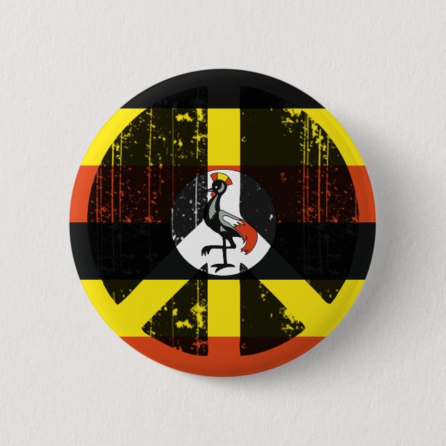 Badge Rond 5 Cm Paix en Ouganda (Devant)