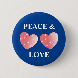 Badge Rond 5 Cm Paix Et Amour