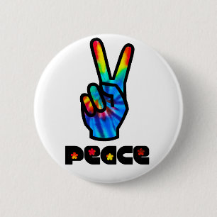 Badge Rond 5 Cm Paix et amour