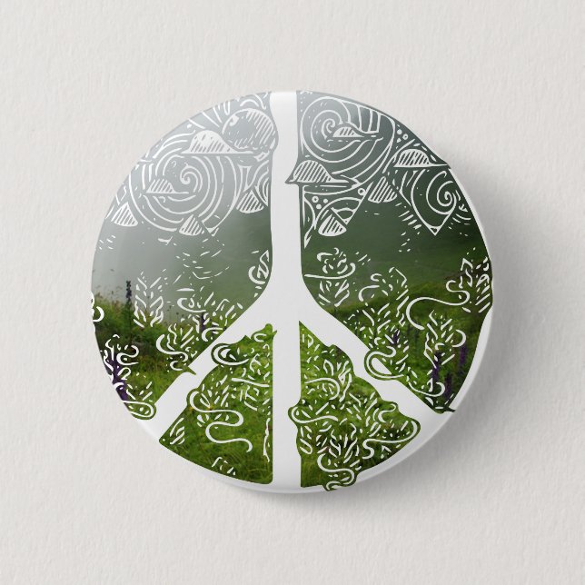 Badge Rond 5 Cm Paix et nature (Devant)