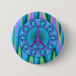 Badge Rond 5 Cm Paix ~ Feuille