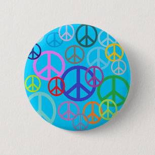Badge Rond 5 Cm Paix partout