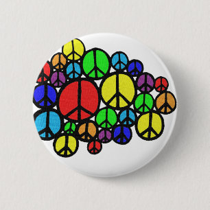 Badge Rond 5 Cm Paix partout !