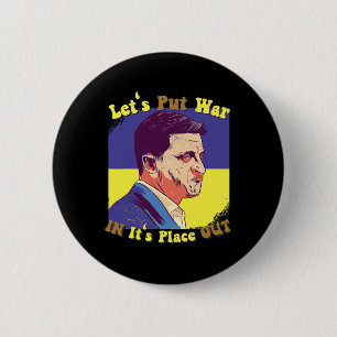 Badge Rond 5 Cm Paix pour les Ukrainiens Mettons la guerre à sa pl
