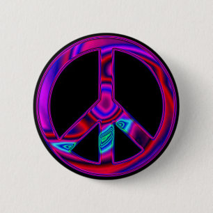 Badge Rond 5 Cm Paix psychédélique