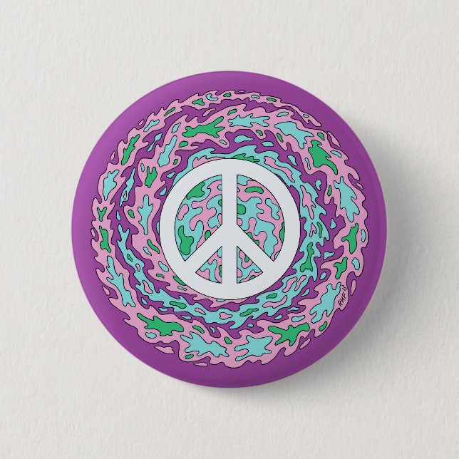 Badge Rond 5 Cm Paix psychédélique (Devant)