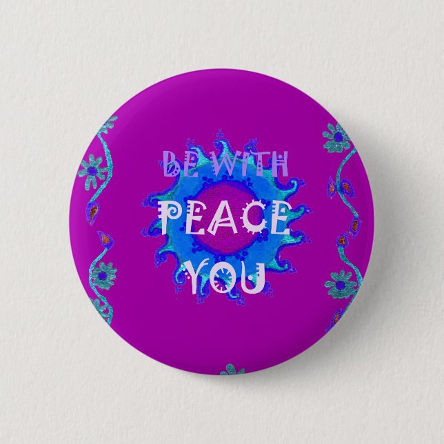 Badge Rond 5 Cm Paix Sois avec toi (Devant)