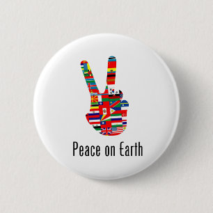 Badge Rond 5 Cm Paix sur terre